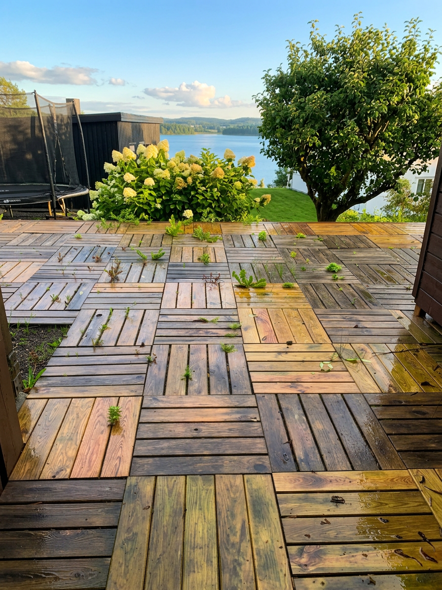 Terrasse renset – før