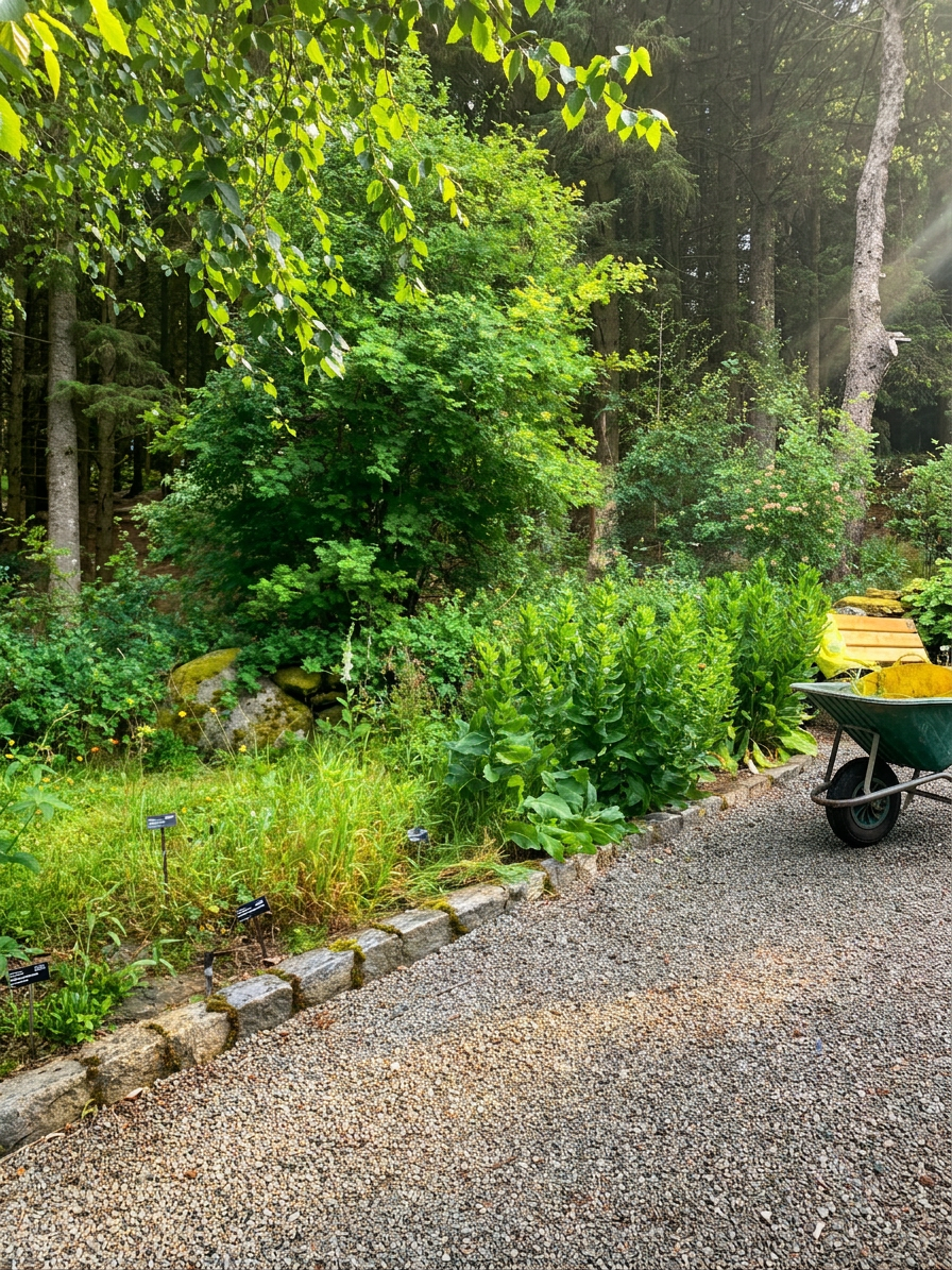 Staudebed i parkanlegg – før